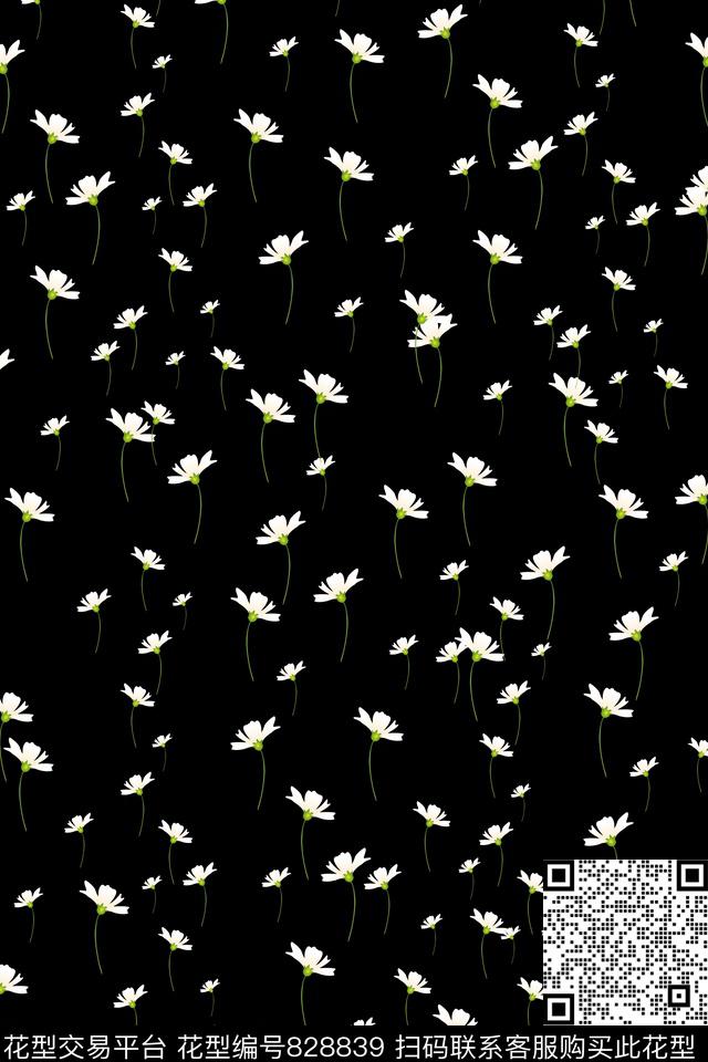 花瓣花卉乱花数码印花华亿平台下载（图片编号: 828839） - 瓦栏（Walan）