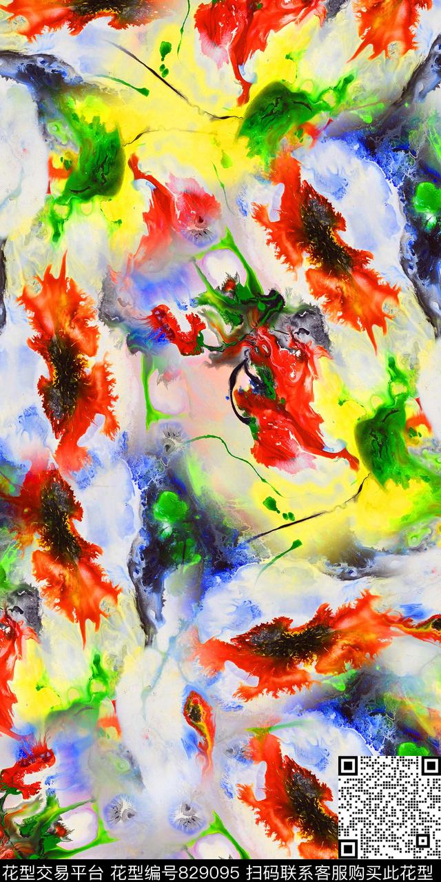 数码印花抽象纹路数码印花华亿平台下载（图片编号: 829095） - 瓦栏（Walan）