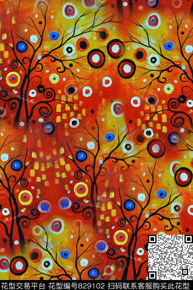 趣味圆点点数码印花华亿平台下载（图片编号: 829102） - 瓦栏（Walan）