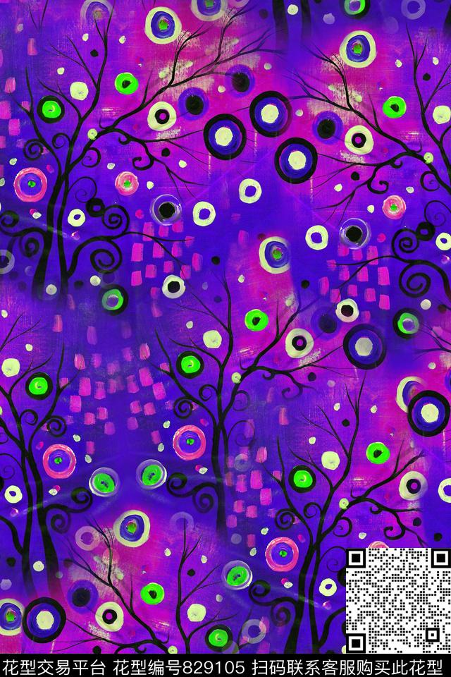 趣味圆点点数码印花华亿平台下载（图片编号: 829105） - 瓦栏（Walan）