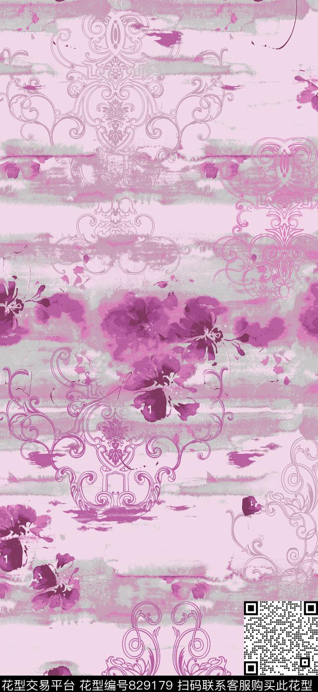 简约花朵花卉传统印花华亿平台下载（图片编号: 829179） - 瓦栏（Walan）