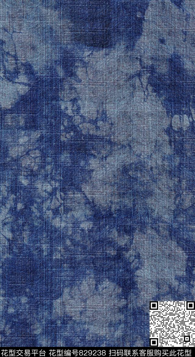 FAZZ繁西-水洗牛仔肌理水洗牛仔肌理扎染效果数码印花华亿平台下载（图片编号: 829238） - 瓦栏（Walan）