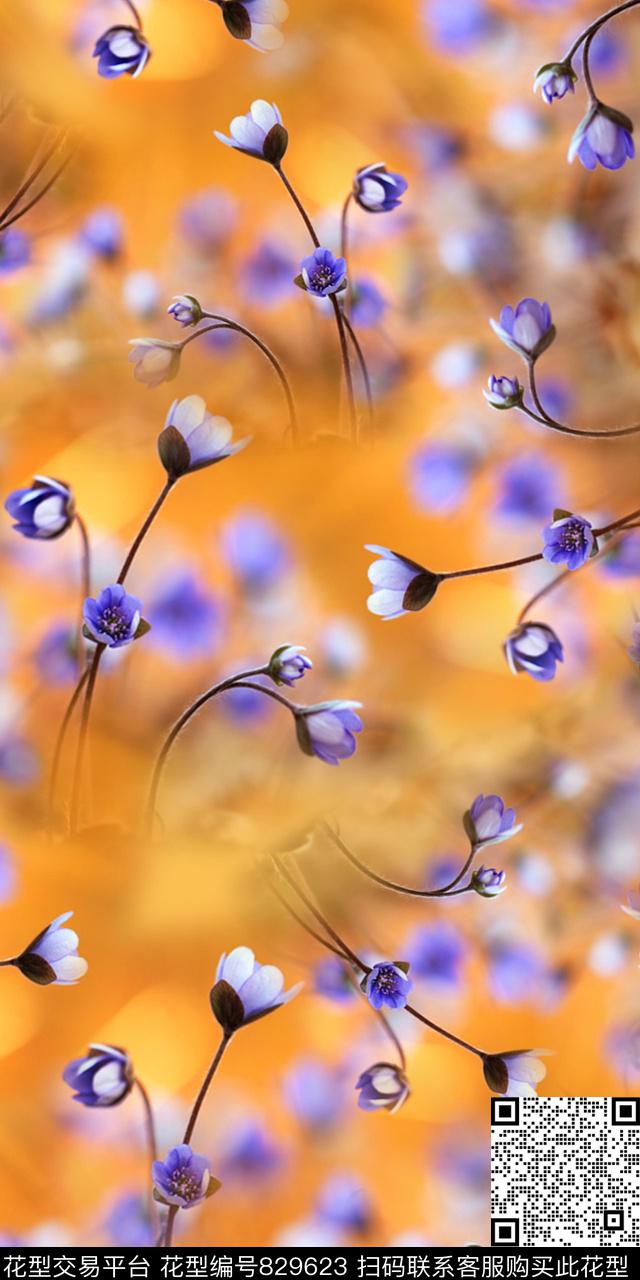 风景数码花卉数码印花华亿平台下载（图片编号: 829623） - 瓦栏（Walan）