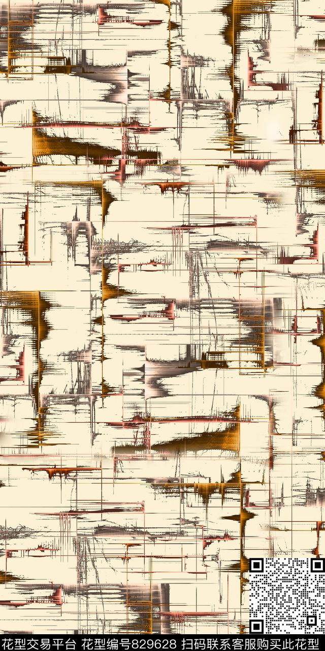 数码抽象几何数码印花华亿平台下载（图片编号: 829628） - 瓦栏（Walan）