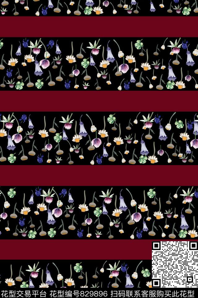 小碎花碎花条纹数码印花华亿平台下载（图片编号: 829896） - 瓦栏（Walan）