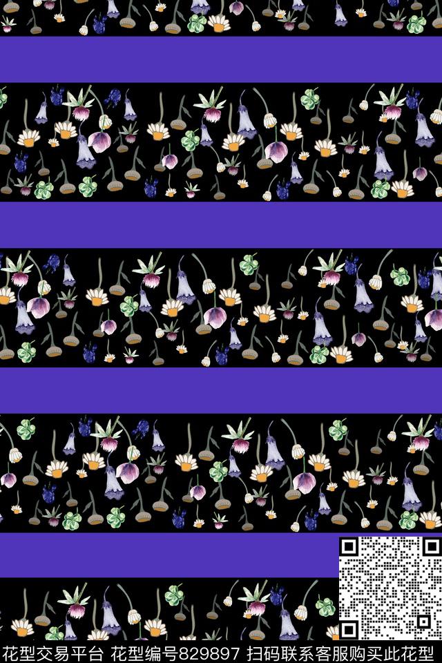 小碎花碎花条纹数码印花华亿平台下载（图片编号: 829897） - 瓦栏（Walan）