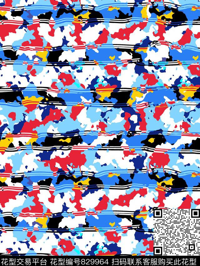 抽象几何条纹横条传统印花华亿平台下载（图片编号: 829964） - 瓦栏（Walan）