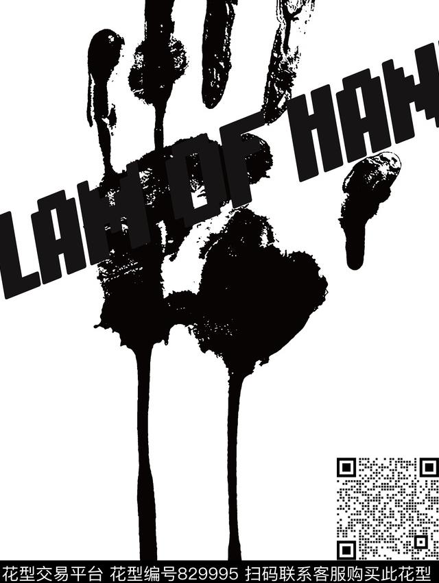 复古字母、掌印、人生涂鸦传统印花华亿平台下载（图片编号: 829995） - 瓦栏（Walan）