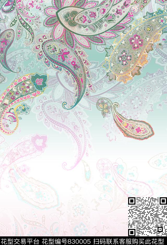 中国风民族风火腿花数码印花华亿平台下载（图片编号: 830005） - 瓦栏（Walan）