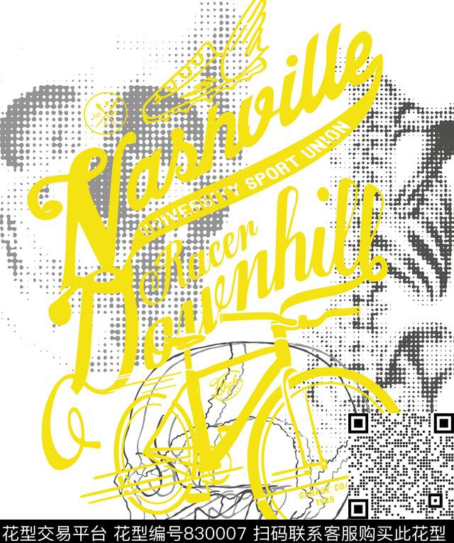 字母、惊悚、抽象运动、自行车、骷髅分层图传统印花华亿平台下载（图片编号: 830007） - 瓦栏（Walan）