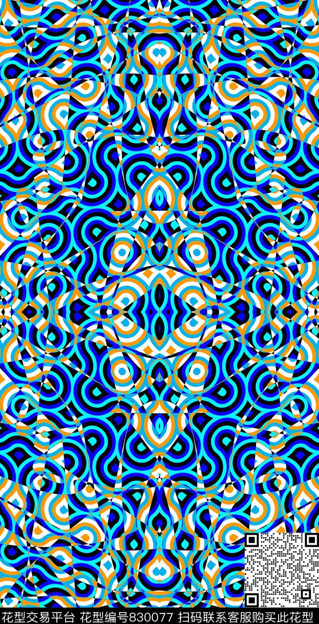 色块解构民族风数码印花华亿平台下载（图片编号: 830077） - 瓦栏（Walan）