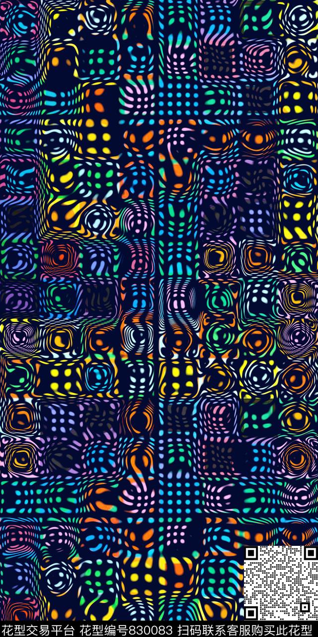 圆点波点几何数码印花华亿平台下载（图片编号: 830083） - 瓦栏（Walan）