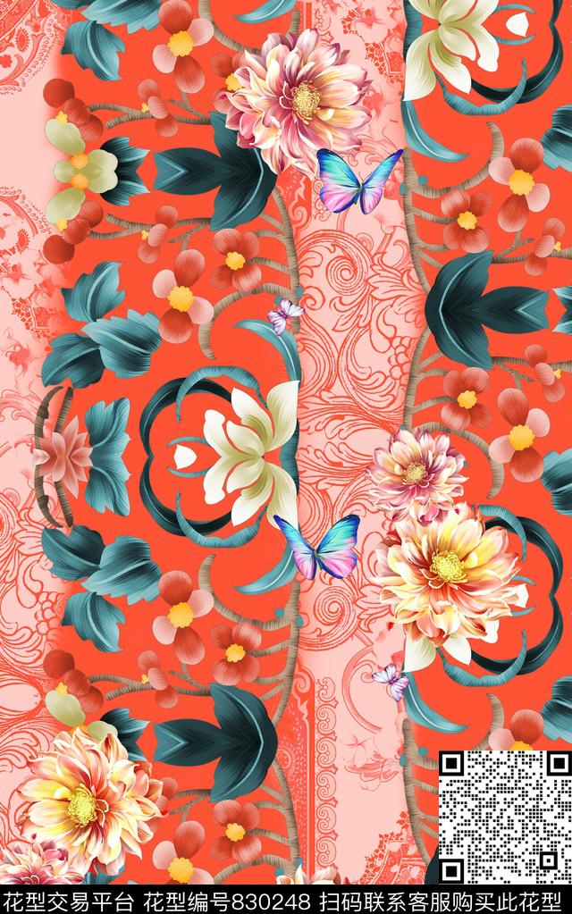 波西米亚中国风民族风数码印花华亿平台下载（图片编号: 830248） - 瓦栏（Walan）