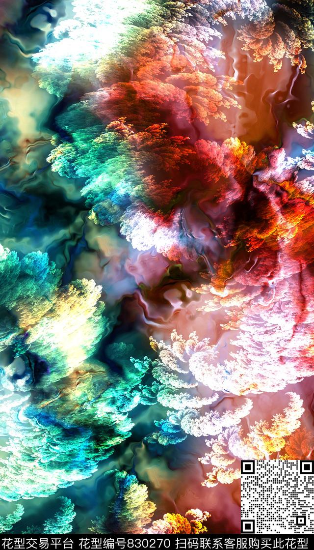 抽象炫彩纹理数码印花华亿平台下载（图片编号: 830270） - 瓦栏（Walan）