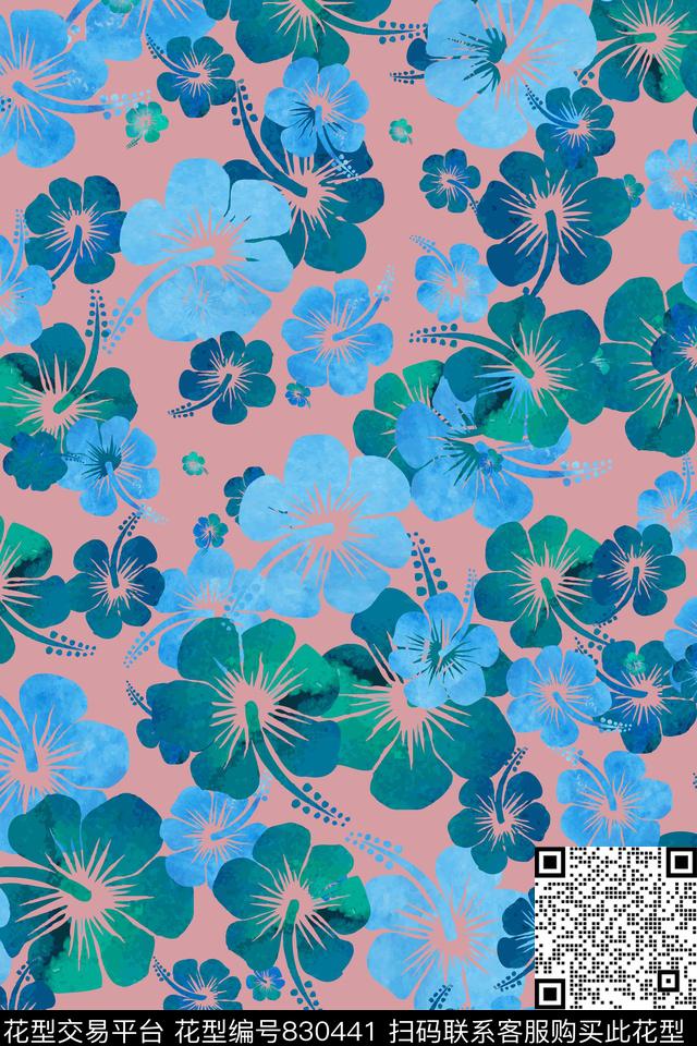 小碎花花瓣花卉数码印花华亿平台下载（图片编号: 830441） - 瓦栏（Walan）