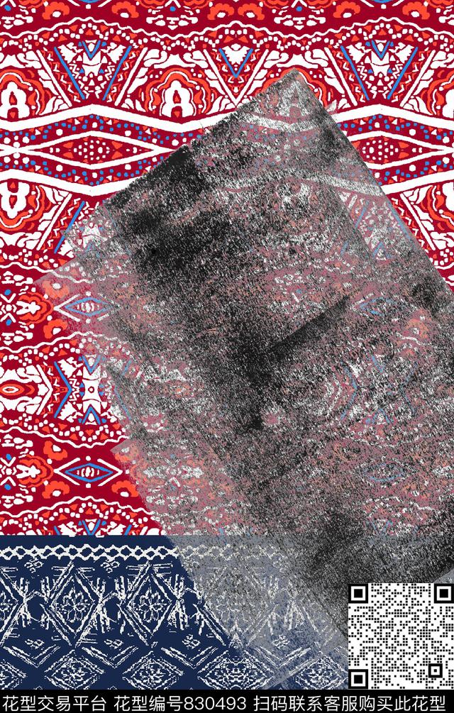 定位手绘民族风数码印花华亿平台下载（图片编号: 830493） - 瓦栏（Walan）