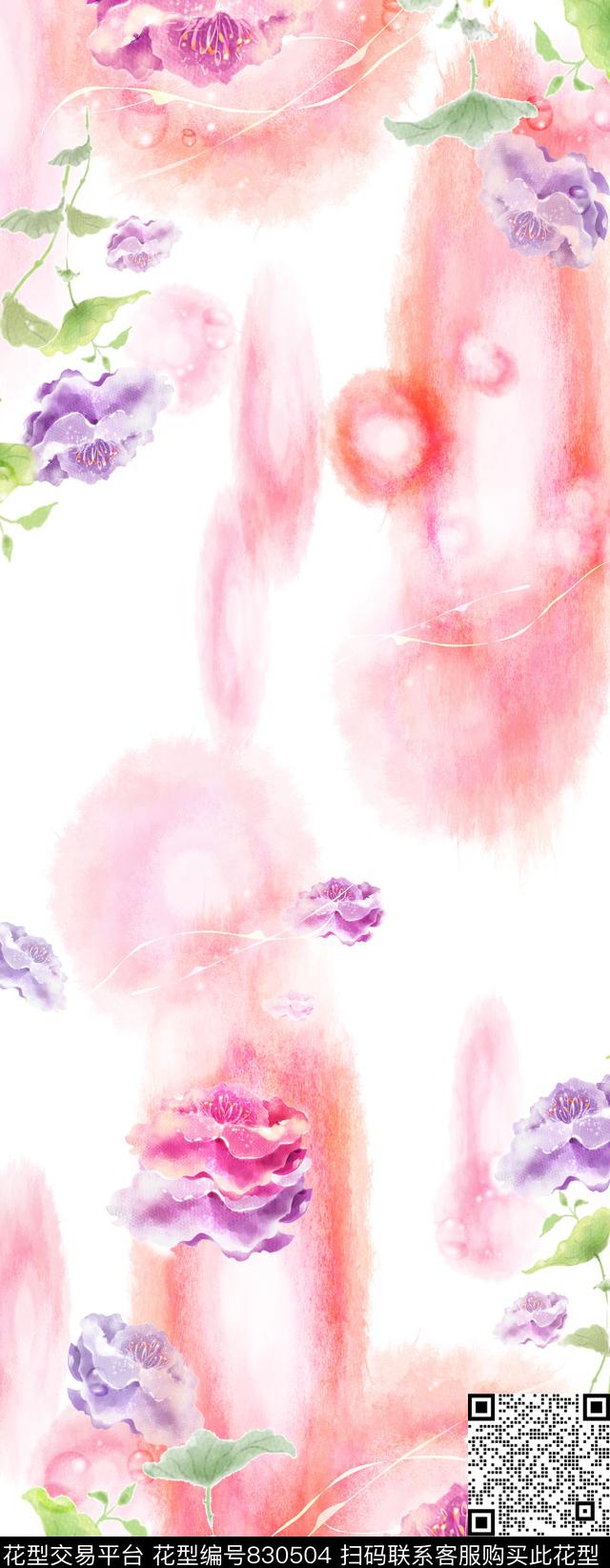 肌理花卉清爽数码印花华亿平台下载（图片编号: 830504） - 瓦栏（Walan）