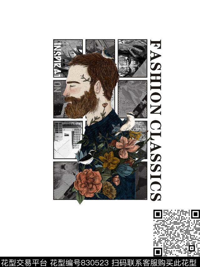 人物欧式时尚数码印花华亿平台下载（图片编号: 830523） - 瓦栏（Walan）