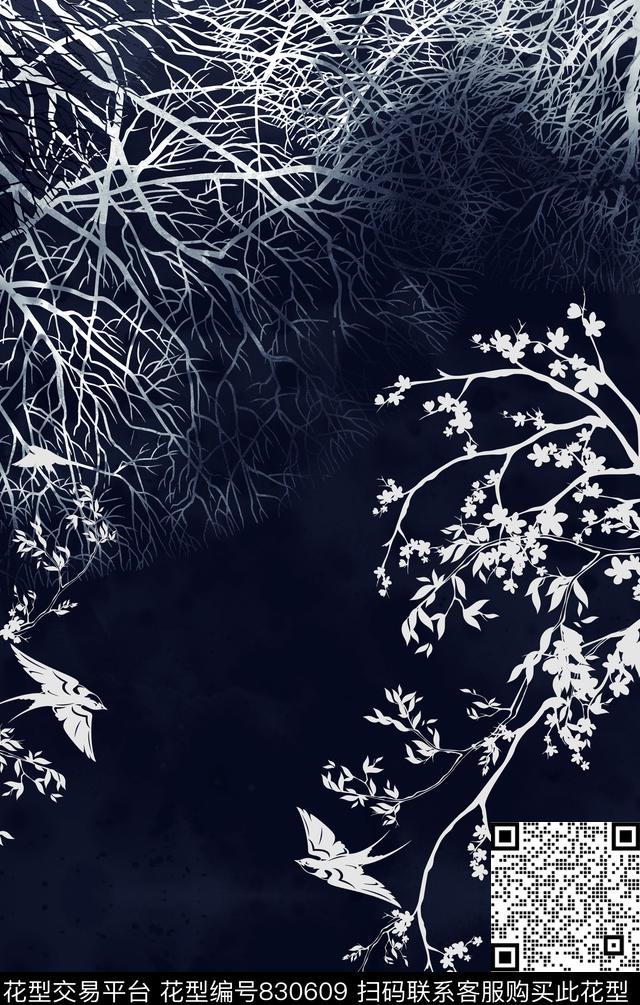 定位时尚剪影数码印花华亿平台下载（图片编号: 830609） - 瓦栏（Walan）