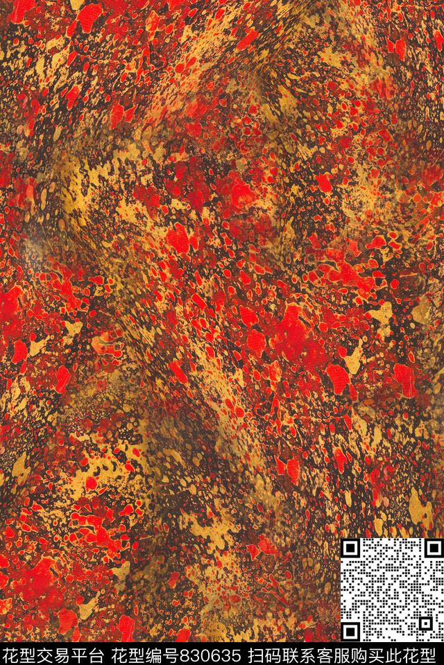 女装连衣裙块面肌理数码印花华亿平台下载（图片编号: 830635） - 瓦栏（Walan）