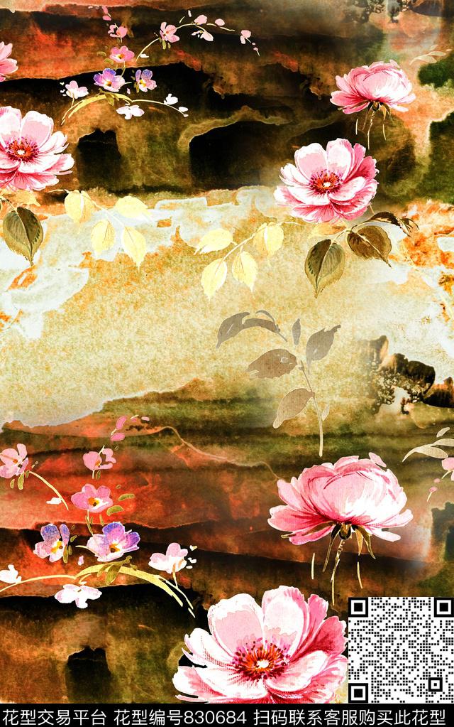 肌理色彩民族风数码印花华亿平台下载（图片编号: 830684） - 瓦栏（Walan）