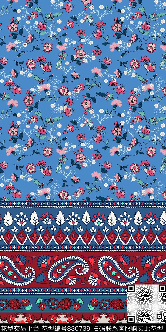 定位民族风佩斯利花纹传统印花华亿平台下载（图片编号: 830739） - 瓦栏（Walan）