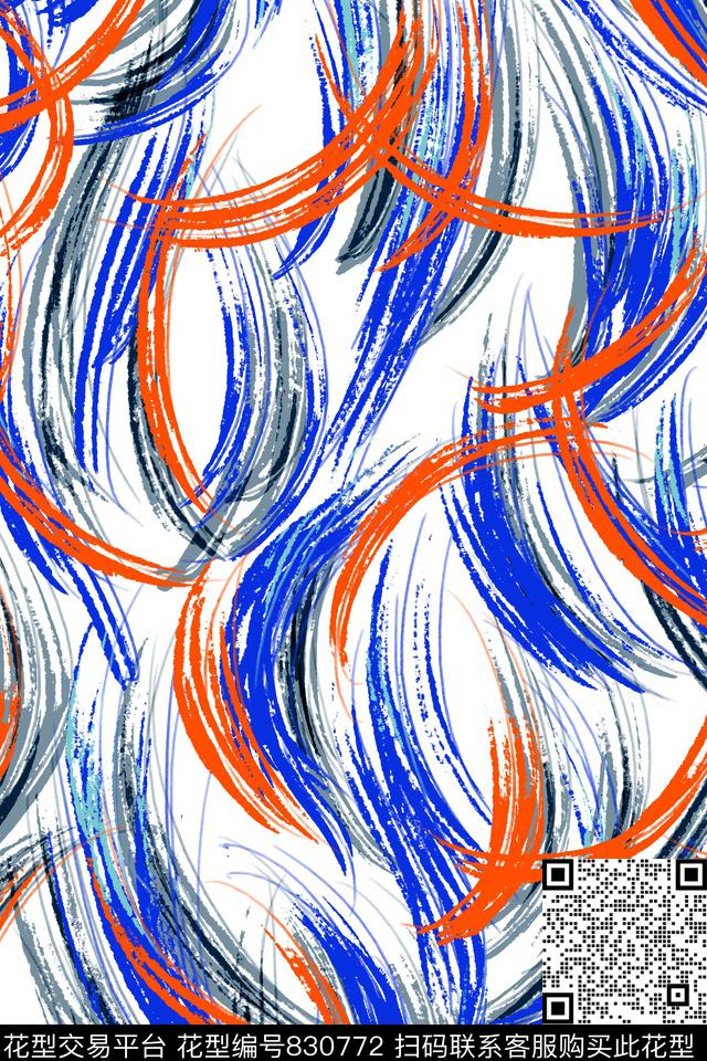 传统华亿平台抽象写意传统印花华亿平台下载（图片编号: 830772） - 瓦栏（Walan）