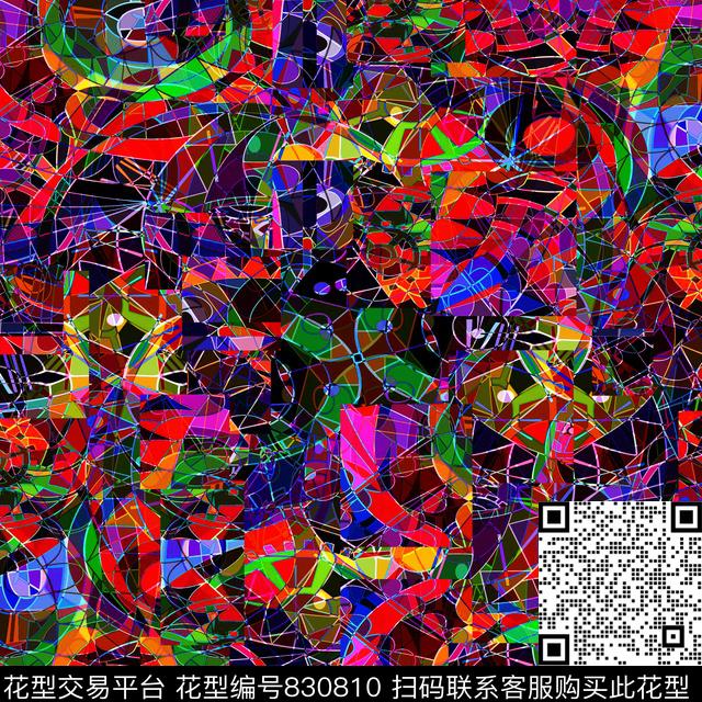 抽象彩色炫彩数码印花华亿平台下载（图片编号: 830810） - 瓦栏（Walan）