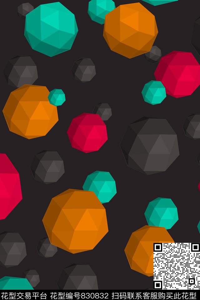三角形几何球体传统印花华亿平台下载（图片编号: 830832） - 瓦栏（Walan）