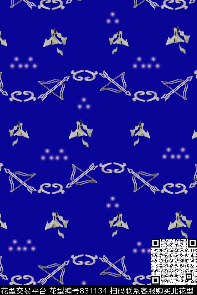 手绘弓箭潮流男装外套夹克衫数码印花华亿平台下载（图片编号: 831134） - 瓦栏（Walan）