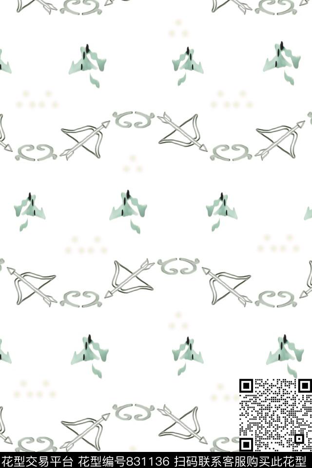 手绘弓箭潮流男装外套夹克衫数码印花华亿平台下载（图片编号: 831136） - 瓦栏（Walan）