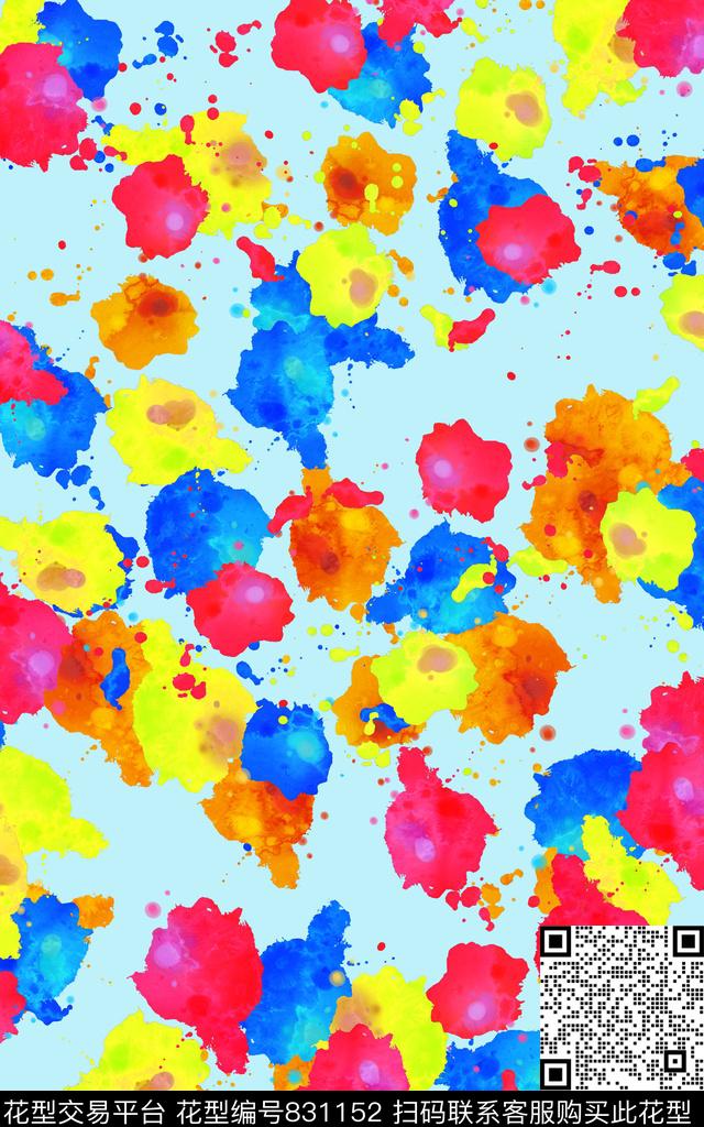 春夏女装彩色立体年轻时尚数码印花华亿平台下载（图片编号: 831152） - 瓦栏（Walan）