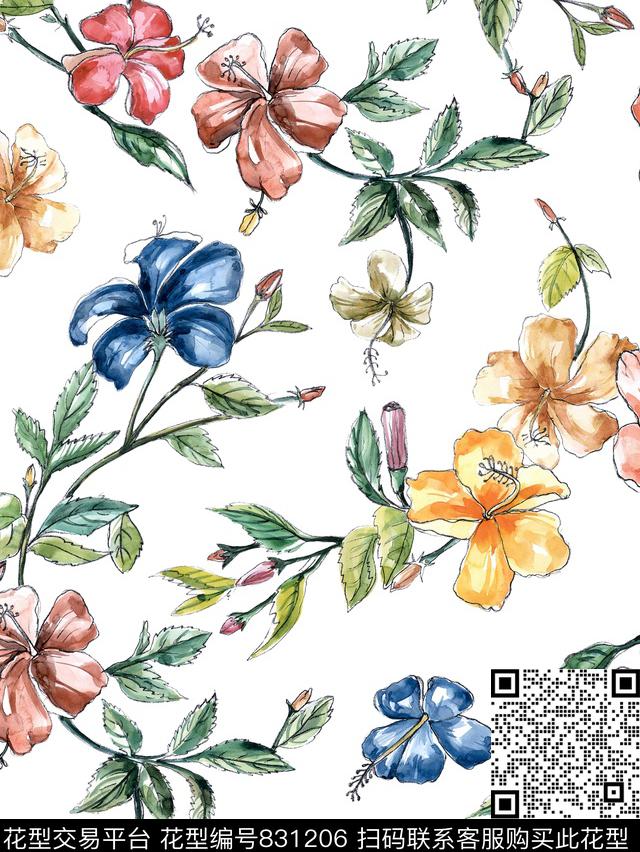 女装三色堇大牌数码印花华亿平台下载（图片编号: 831206） - 瓦栏（Walan）