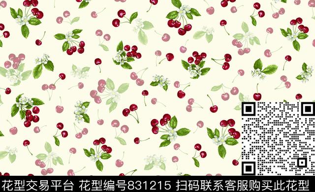 樱桃罂粟花玫瑰数码印花华亿平台下载（图片编号: 831215） - 瓦栏（Walan）