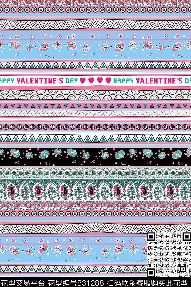 民族花纹民族风格佩斯利数码印花华亿平台下载（图片编号: 831288） - 瓦栏（Walan）