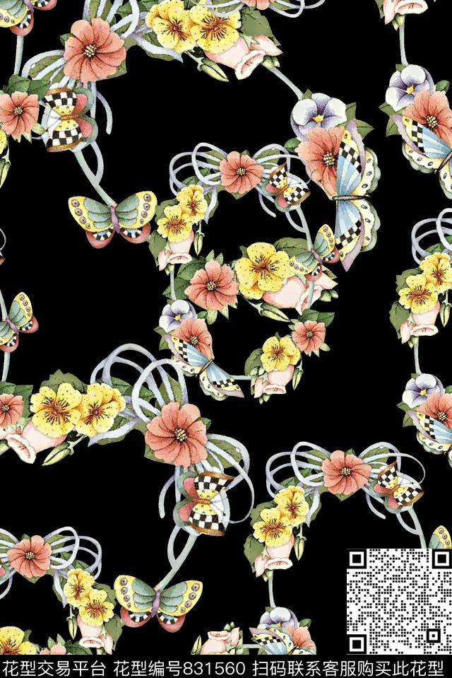 小碎花水彩花卉女装华亿平台数码印花华亿平台下载（图片编号: 831560） - 瓦栏（Walan）