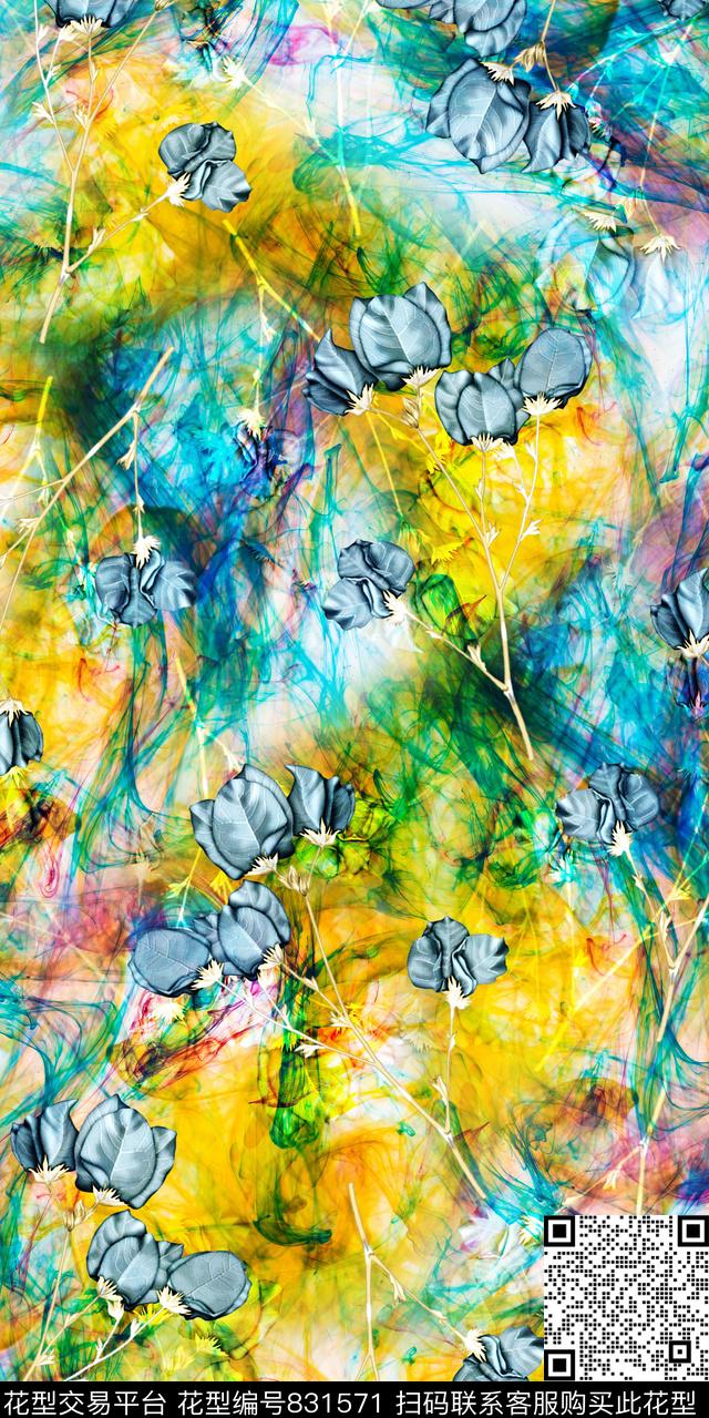 花朵花瓣花卉数码印花华亿平台下载（图片编号: 831571） - 瓦栏（Walan）