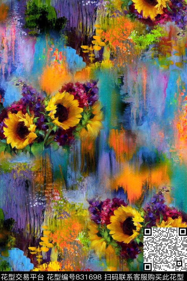 抽象几何纹理数码印花华亿平台下载（图片编号: 831698） - 瓦栏（Walan）