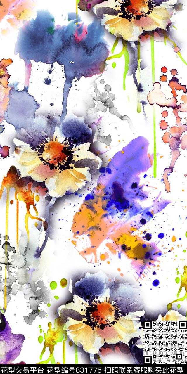 抽象线条数码华亿平台数码印花华亿平台下载（图片编号: 831775） - 瓦栏（Walan）