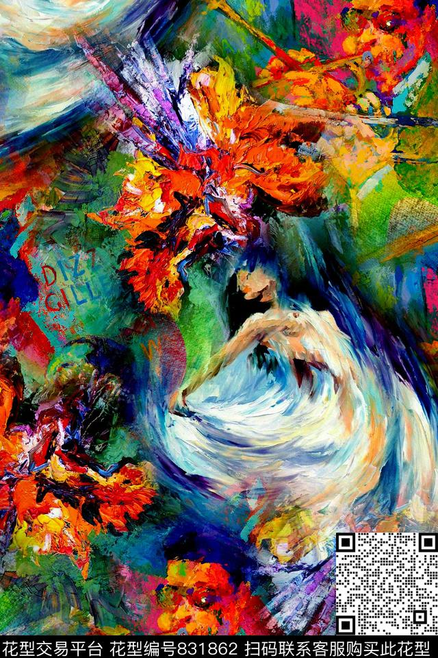 抽象几何拼接数码印花华亿平台下载（图片编号: 831862） - 瓦栏（Walan）