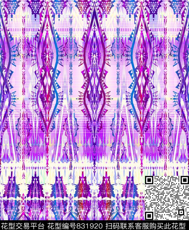 图腾欧式波西米亚数码印花华亿平台下载（图片编号: 831920） - 瓦栏（Walan）