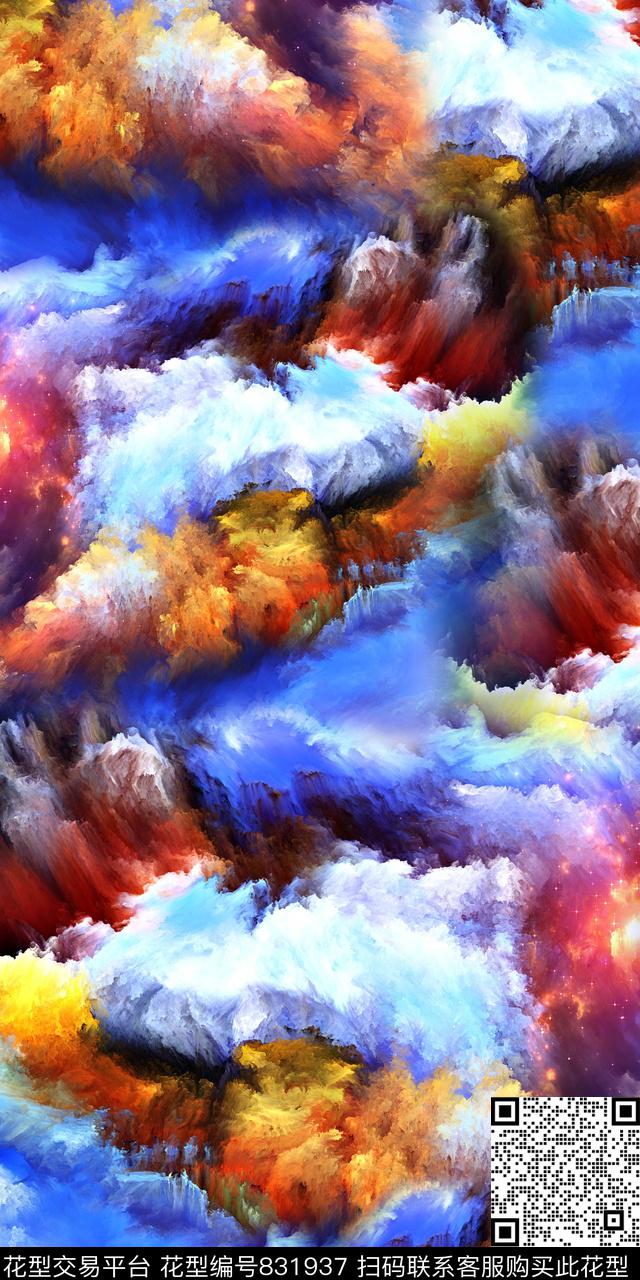 抽象分形数码数码印花华亿平台下载（图片编号: 831937） - 瓦栏（Walan）