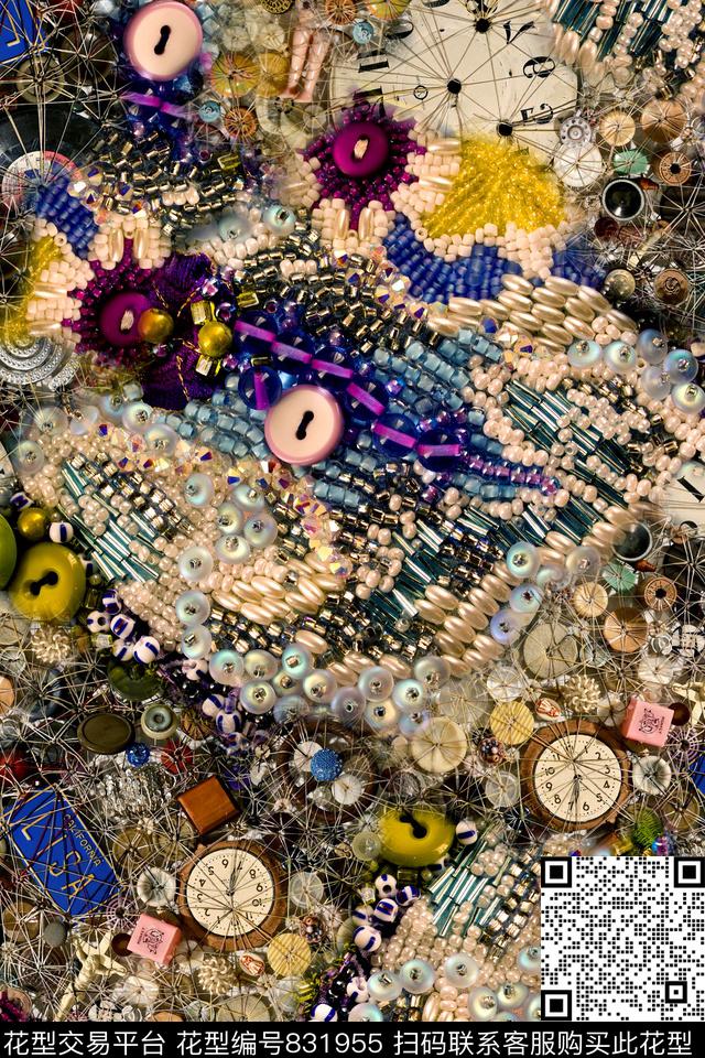 珠宝宝石拼接数码印花华亿平台下载（图片编号: 831955） - 瓦栏（Walan）