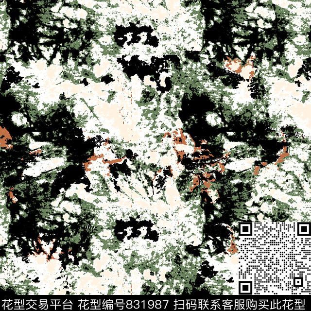时尚迷彩纹理数码印花华亿平台下载（图片编号: 831987） - 瓦栏（Walan）