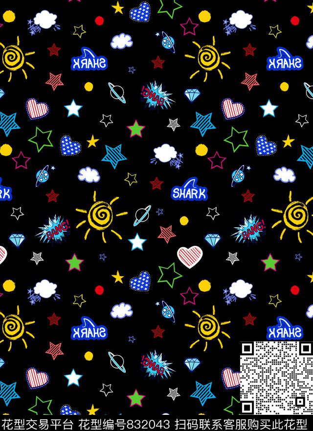 眼睛趣味爱心传统印花华亿平台下载（图片编号: 832043） - 瓦栏（Walan）