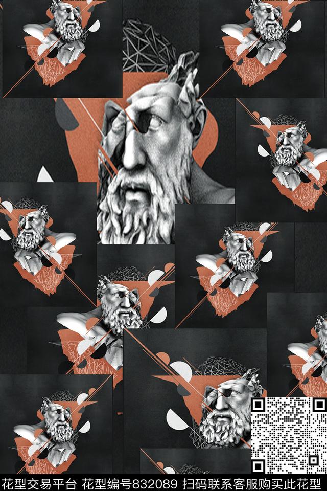 男装趣味人像数码印花华亿平台下载（图片编号: 832089） - 瓦栏（Walan）