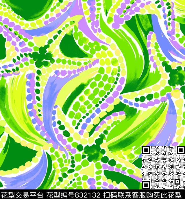 波点笔刷笔触传统印花华亿平台下载（图片编号: 832132） - 瓦栏（Walan）