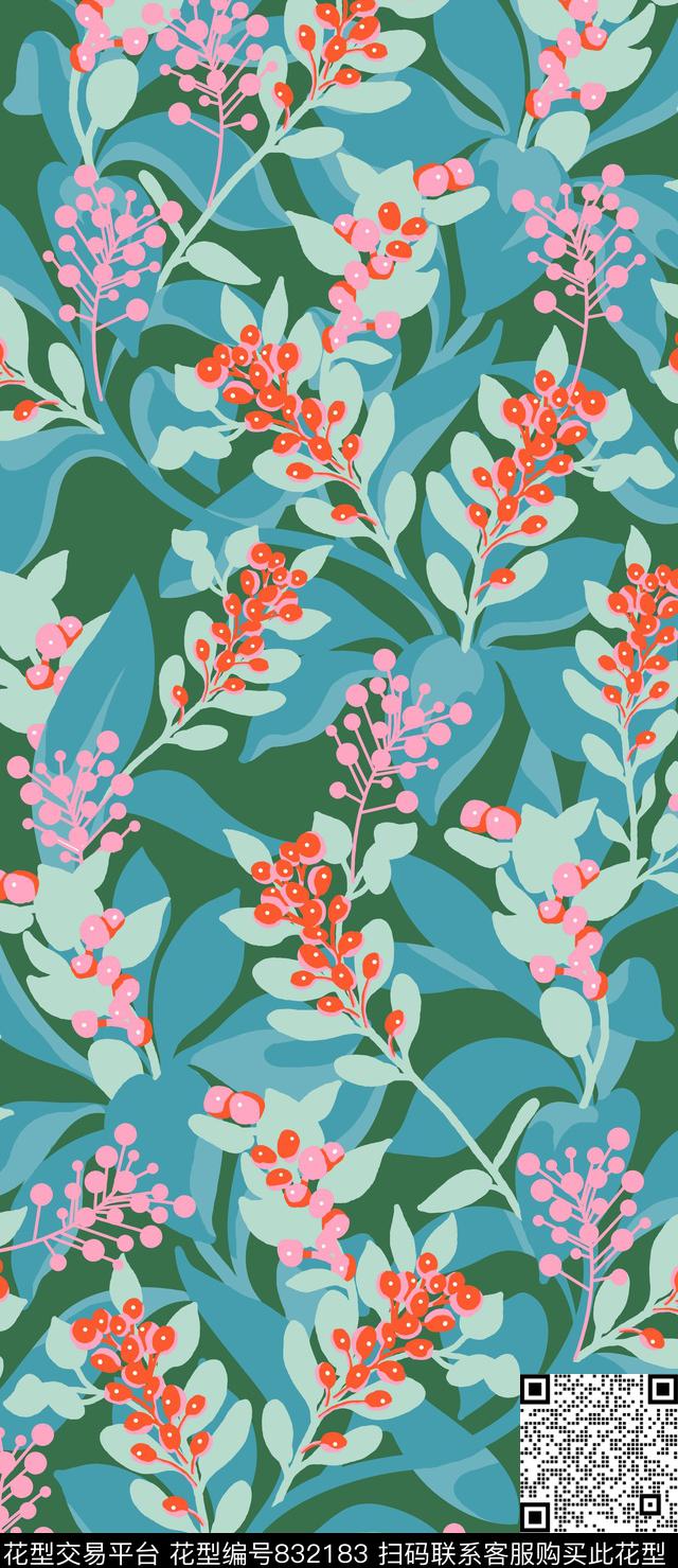 花卉海边。夏天女装传统印花华亿平台下载（图片编号: 832183） - 瓦栏（Walan）