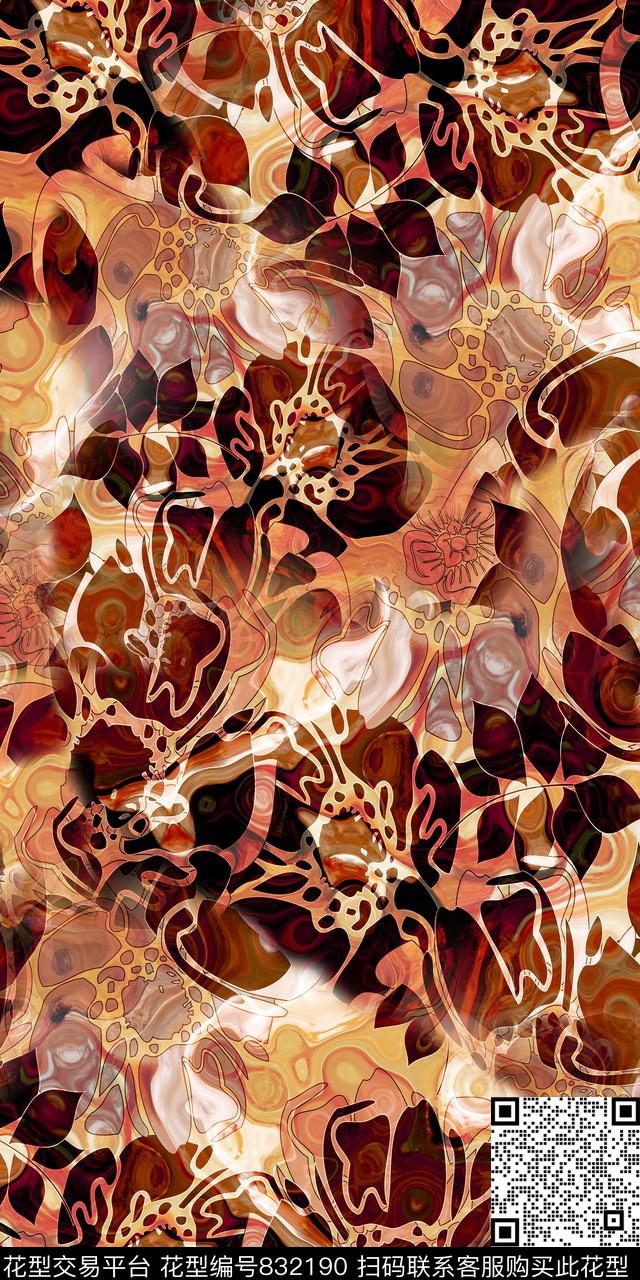 抽象分形数码数码印花华亿平台下载（图片编号: 832190） - 瓦栏（Walan）