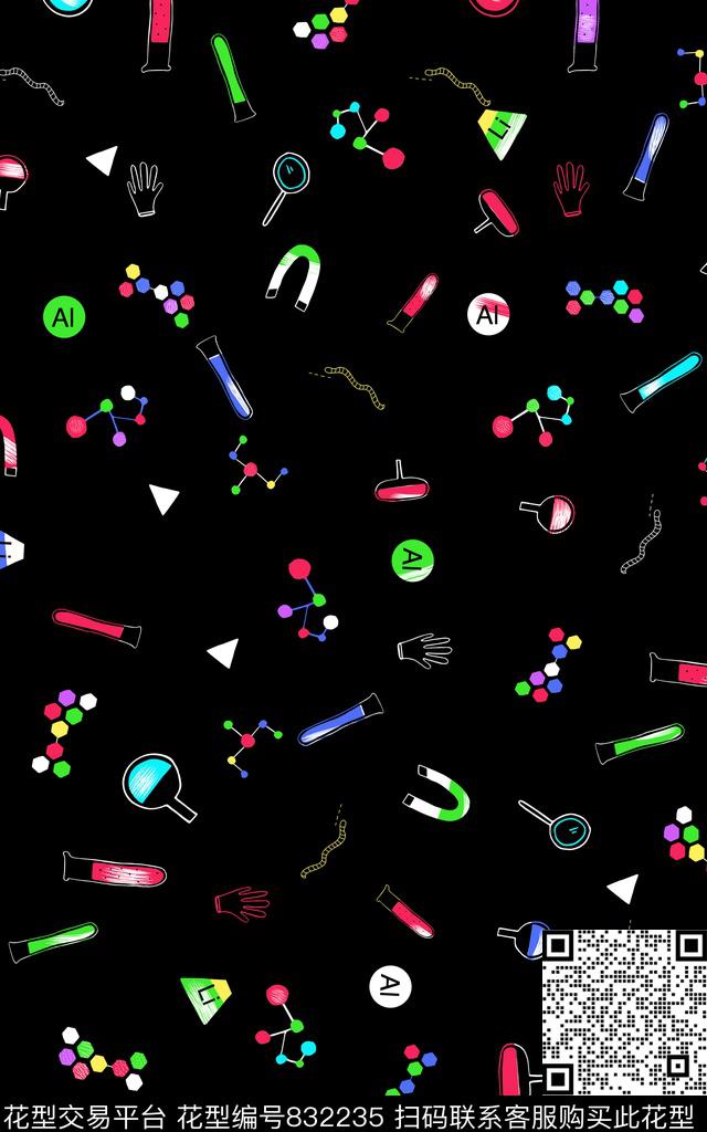 抽象趣味可爱传统印花华亿平台下载（图片编号: 832235） - 瓦栏（Walan）